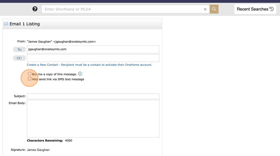 Emailing a Link via OneKey MLS - Step 4.png